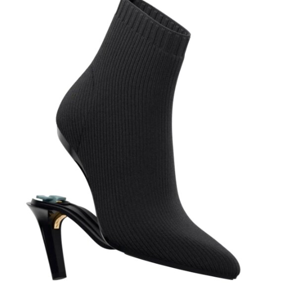 Pashion Footwear Shoes - Pashion Footwear-The Bootie Coal Black Knit w/ 4" Stiletto & 1.5" Flat Heel Kits